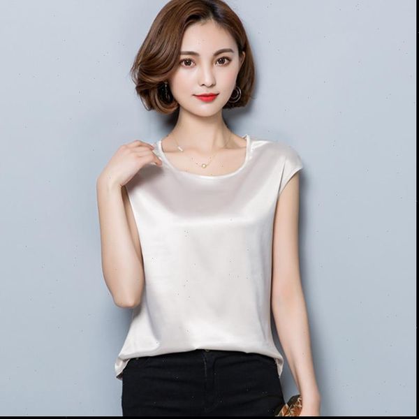 

women blouses casual ol silk blouse summer loose basic satin shirt work wear blusas feminina shirts plus size xxxl 4xl, White