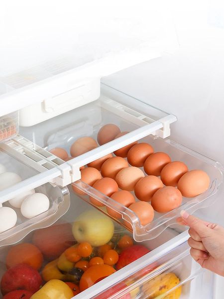 

storage bottles & jars food refrigerator organizer pull out fridge drawer box handle egg container shelf holder kitchen organization