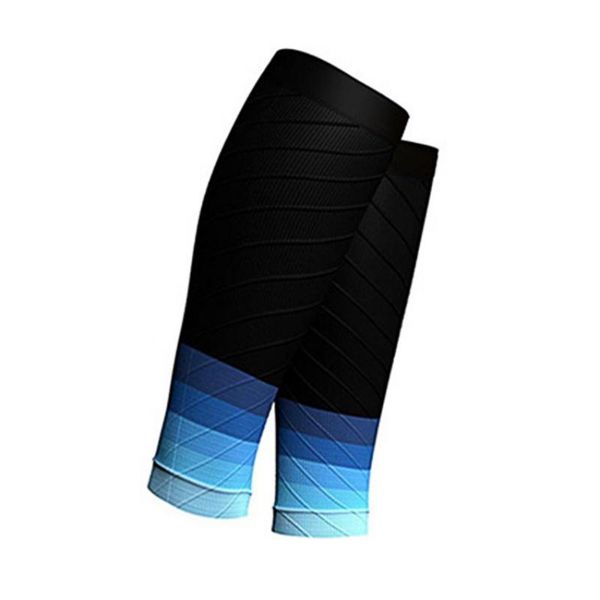 

sports socks outdoor gradient color trail cycling fitness running football shin guard breathable calf sleeve, Black