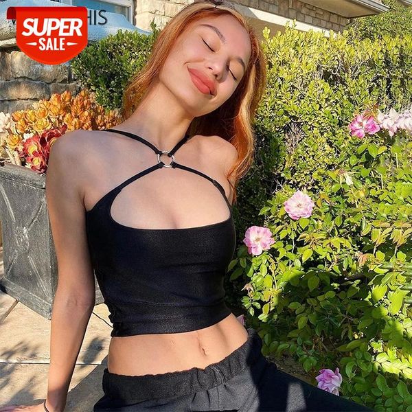 

wannathis irregular criss cross sleeveless camisole black front hollow out backless summer cropped women clubwear new #ud3z, White