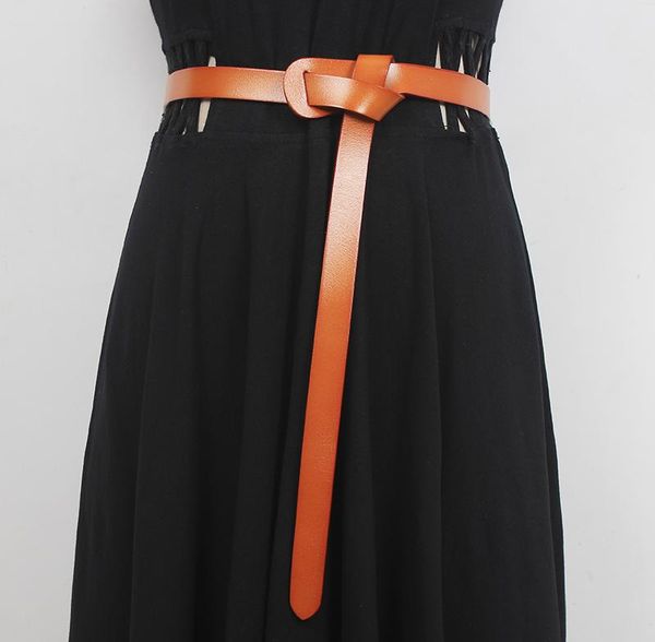 

belts women's runway fashion genuine leather cummerbunds female dress corsets waistband decoration narrow belt r2782, Black;brown