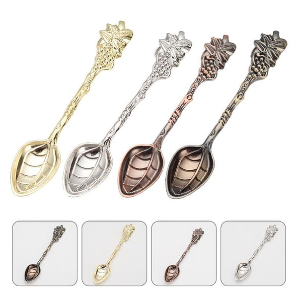 

spoons 4pcs exquisite stirring creative zinc alloy dessert (assorted color)