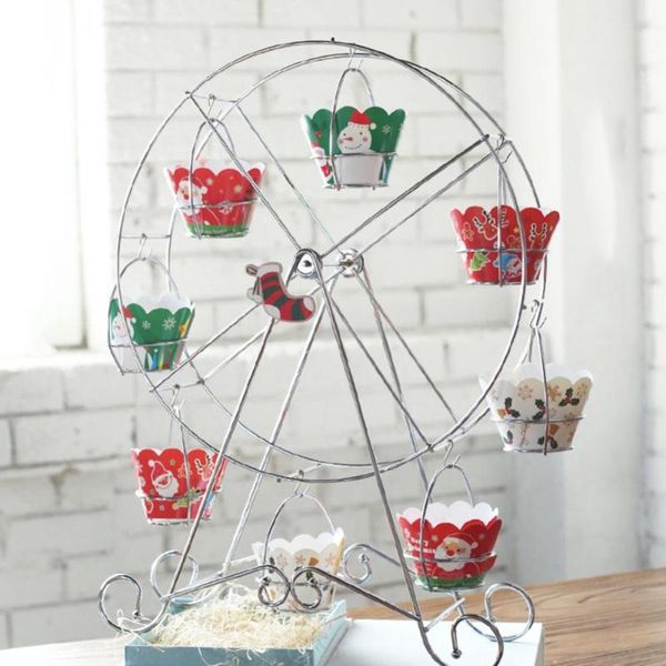 

other bakeware metal ferris wheel rotating cupcake holder european white party 8 cups cake supplies stand rotatable pastry rack