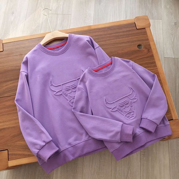 

terry spring sle year's parent-child round neck new sweater, Blue