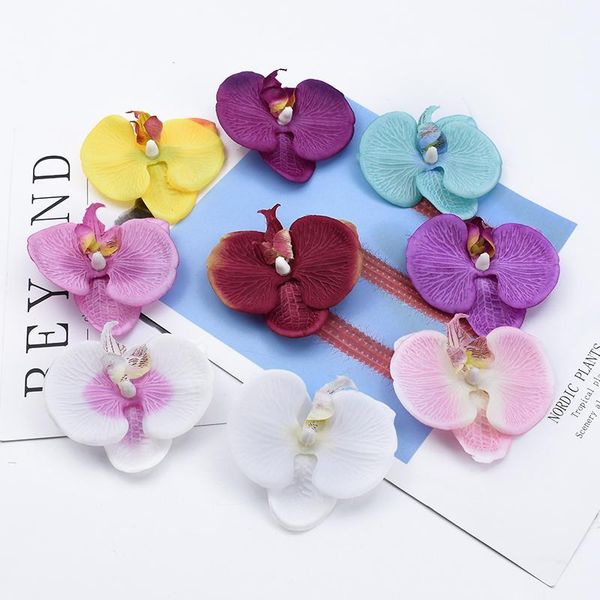 

decorative flowers & wreaths 10 pieces orchid head girl festival artificial home decoration accessories candy box scrapbooking brooch vases