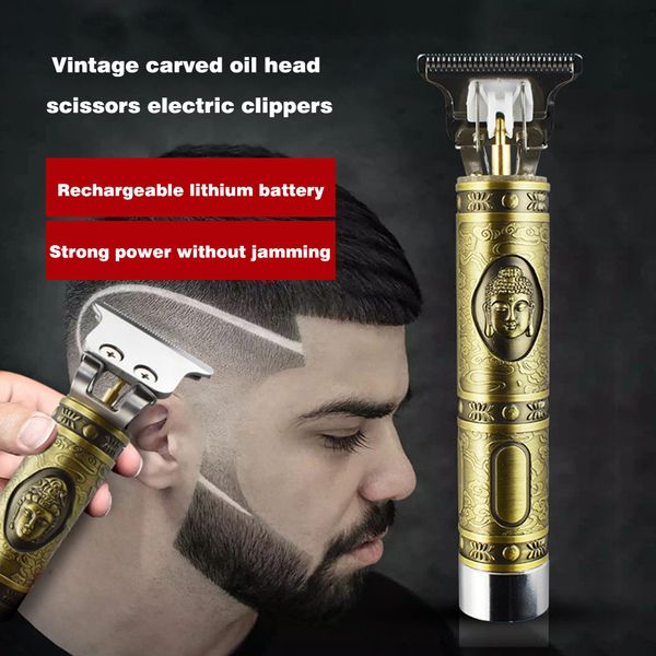 

usb rechargeable retro close cutting hair trimmer 5w barbershop cordless carbon steel t blade electric men haircut styling tool