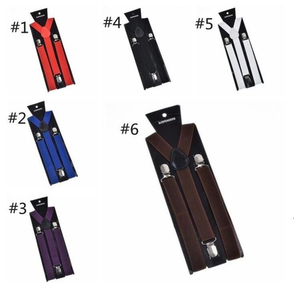 

adjustable suspender soild color women clip-on elastic suspender fashion men children belts baby straps sea shipping bwc6203