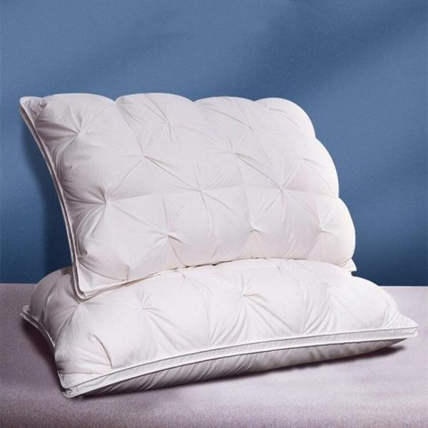

pillow 48x74 fiber five-star el child health care white bed pillows stripe cover neck guard twist flower design