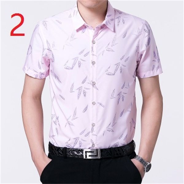 

2021 new short-sleeved men's mercerized cotton summer casual slim shirt trend thin section 8dju, White;black