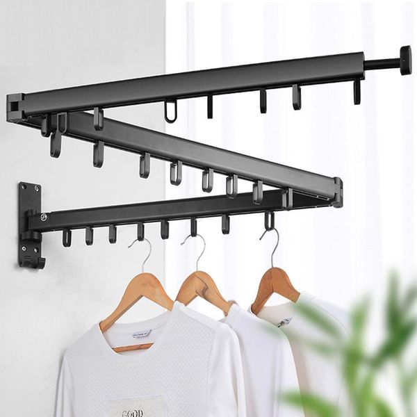 

hangers & racks retractable cloth drying rack folding clothes hanger wall mount indoor outdoor space saving aluminum home laundry clotheslin