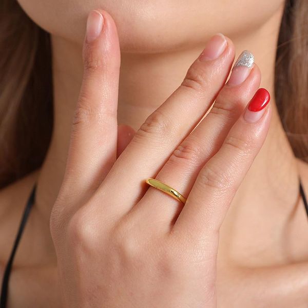 

wedding rings 2021 fashion jewelry trendy for women exquisite open ring glossy edges and corners lover gifts, Slivery;golden