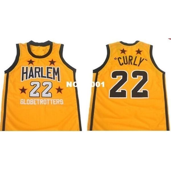

vintage #22 fred "curly" neal #22 harlem globetrotters mesh fabric embroidery jersey size s-4xl or custom any name or number colle, Black
