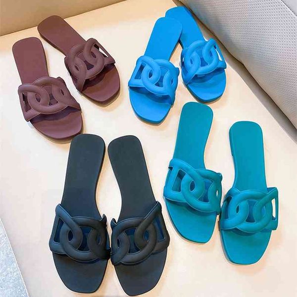 

red pig nose pvc jelly antiskid beach flat large size one-piece slippers luxurysss designersss shoes yw, Black