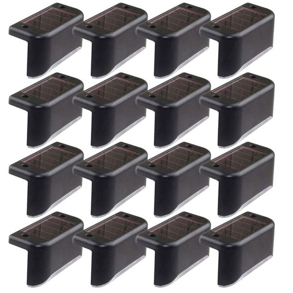 

solar lamps 1x - 16x led step lights outdoor waterproof fence lamp for steps deck railing and stairs warm/ cold white