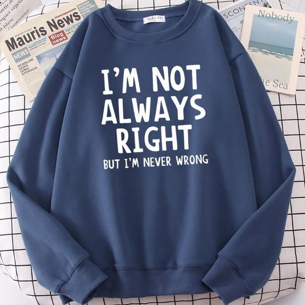 

men's hoodies & sweatshirts i'm not always right letter print men harajuku crewneck hoodie fashion oversize hoody autumn comfortab, Black