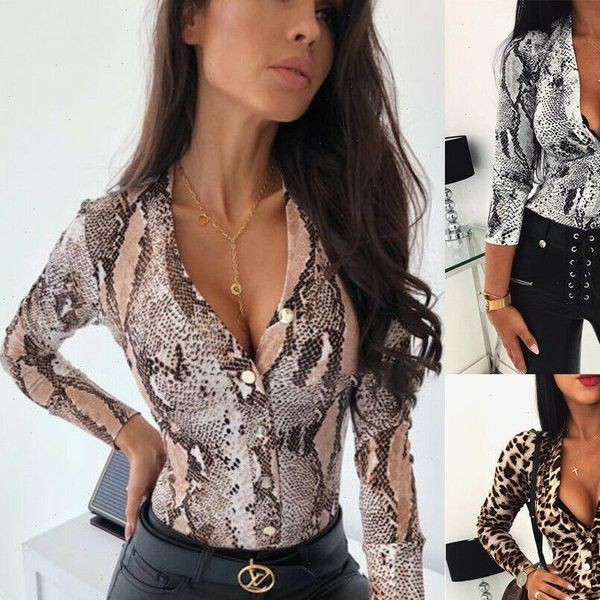

women long sleeve leopard skin prinetd bodysuit autumn casual jumpsuit bodysuit slim v neck leotard fashion slim bodysuit, Black;white
