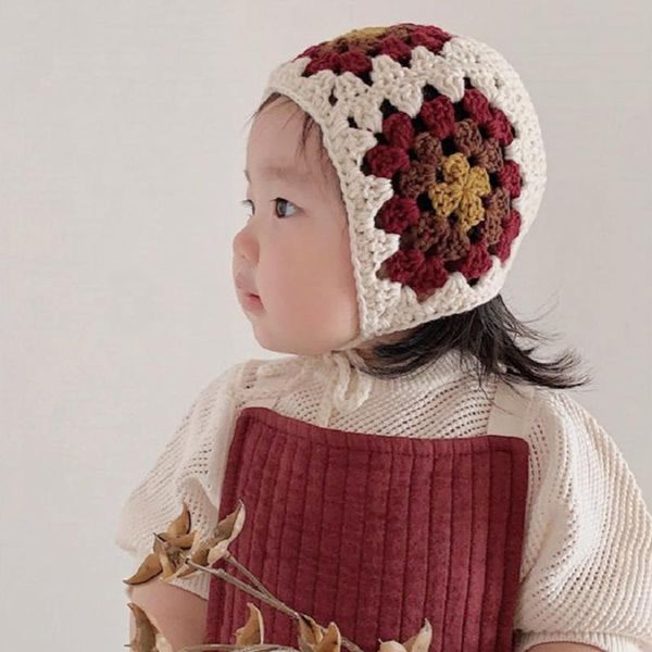 

caps & hats baby soft knitted hat born embroidered cap infant boy girl autumn winter crochet sun flower beanie po props, Yellow