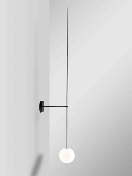 

nordic glass ball line wall lamps modern bedroom living room bedside sconce wall lights background bathroom milk white fixtures