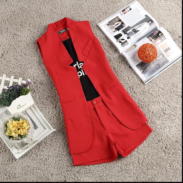 

women three piece suit letters printed vest long jacket ol coat shorts clothing set summer lady design brief casual, Gray