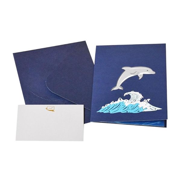 

greeting cards m17d 3d -up dolphin card for birthday children's day thanksgiving mothers fathers anniversary graduation with