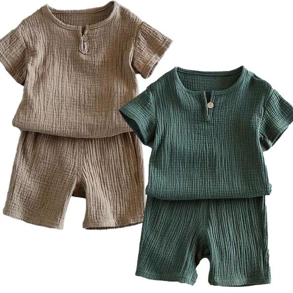 

clothing sets infant for boy breathable summer toddler short sleeve + kids clothes set children girls outfits 1-7years, White