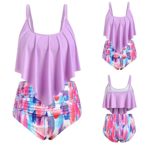 

women's swimwear women push up ruffle bikini ladies two pieces bathing suit high waisted bottom tankini set swimsuit moda praia #g3, White;black