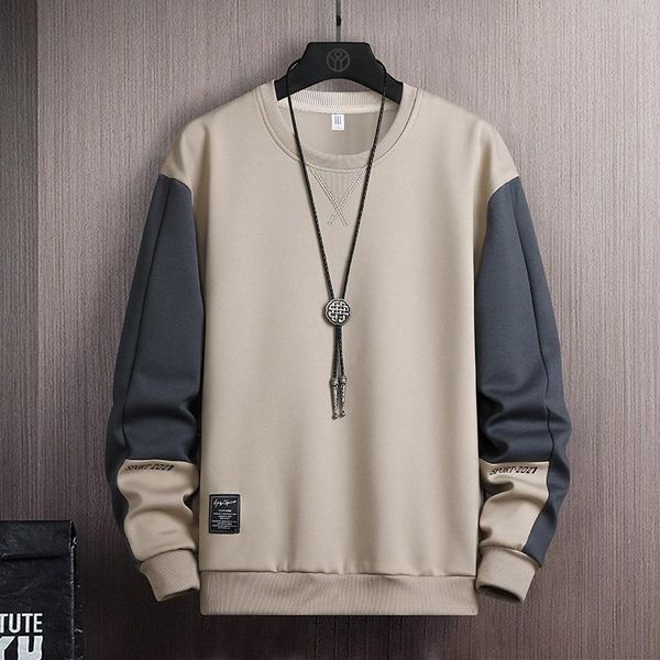 

men's hoodies & sweatshirts autumn winter fashion round neck pullover male youth korean large casual sweatershirt, Black