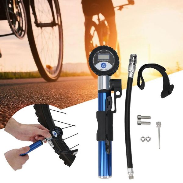 

bike pumps air pump lcd digital display bicycle portable aluminium alloy manual riding equipment accessory