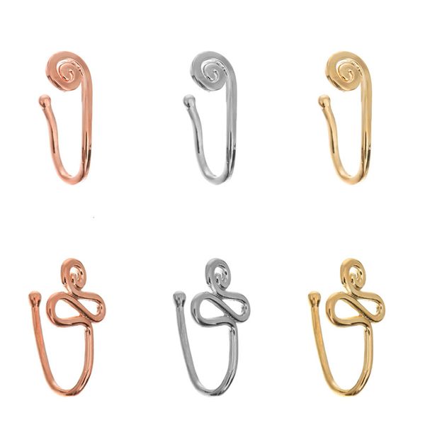 

copper plated exaggerated u-shaped twist puncture fashion jewelry