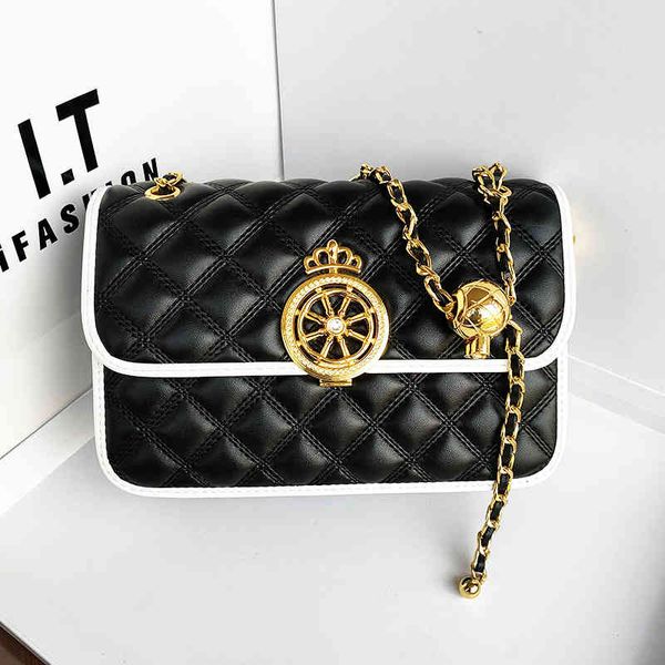 

tiktok, live kwai leather, leather bag, sheepskin golden ball, small wind chain, diamond chain bag., Black;red