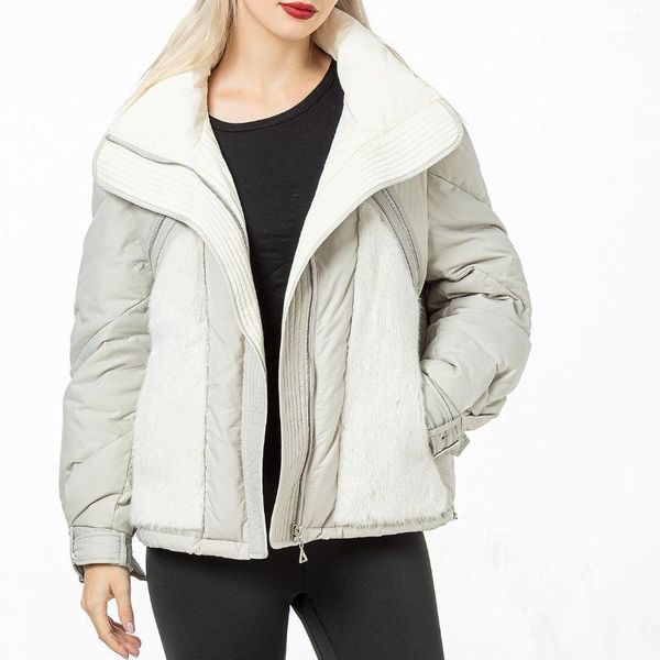 

women's fur & faux women duck down jacket coat with natural mink pocket designer coats outwear luxurious 2021 winter, Black