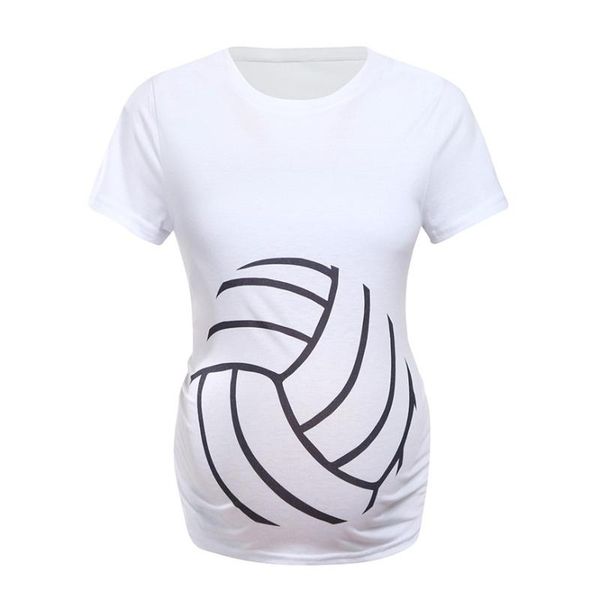 

maternity & tees funny t shirts women fashion female short sleeve letter print summer cotton solid t-shirt casual pregnancy clothes, White