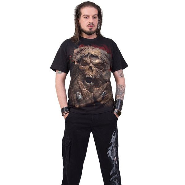 

christmas skull pattern men's 3d printed t-shirt visual impact party streetwear punk gothic round neck american muscle style short slee, White;black