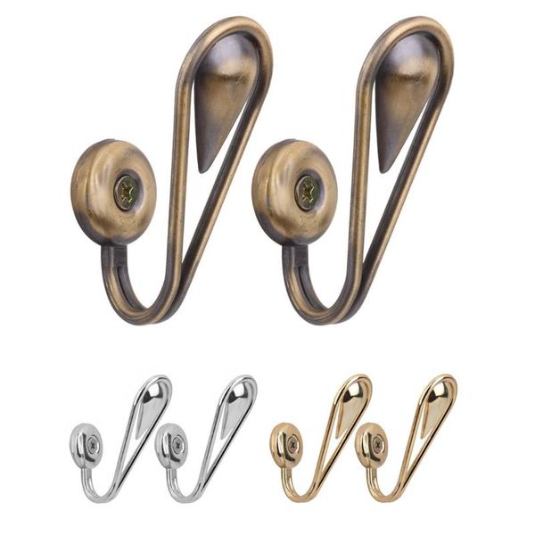 

1 pair of tear shape vintage alloy curtain holdbacks tieback hooks(silver)