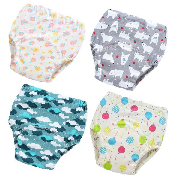 

cloth diapers 6 layers reusable baby toddler training pants cotton nappies boys girls panties infant washable underwear potty