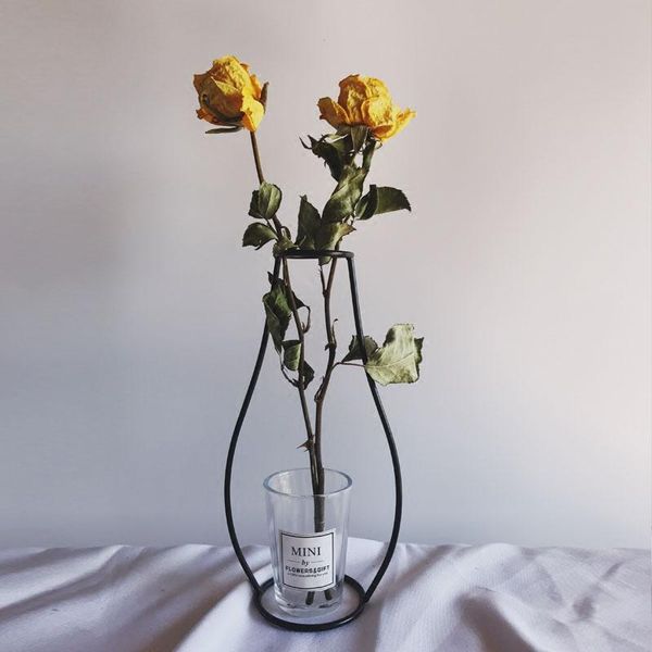 

vases wire art vase arranger dried & fresh flower household ornaments home decoration accessories
