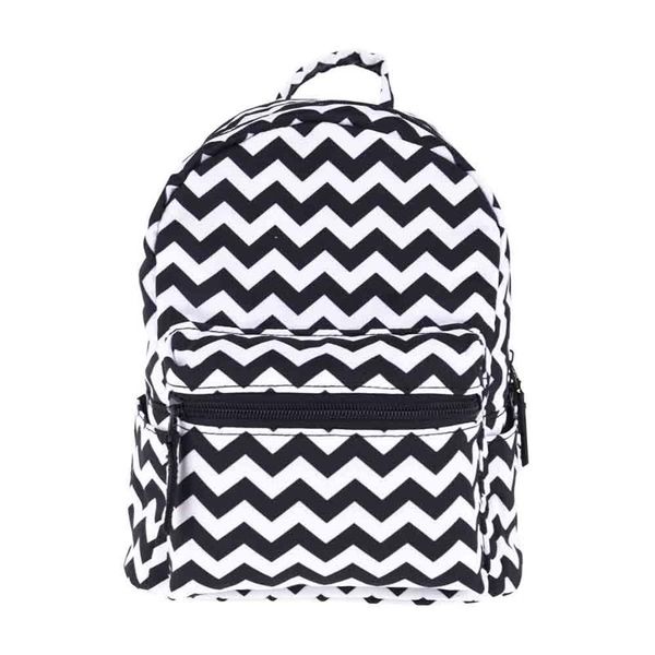 

school bags fashion backpack 3d digital printing black white stripe children's schoolbag letter bag mobile phone simple lady travel