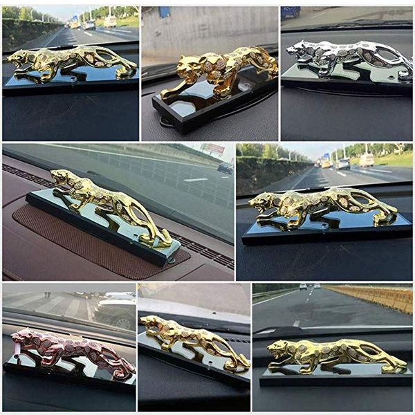

interior decorations leopard metal czech crystal rhinestone car dashboard decoration hood ornament