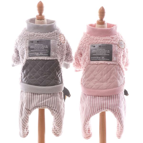 

dog autumn and winter cashmere warm four foot thick cotton padded small pet clothing 1215
