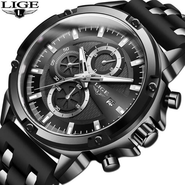

wristwatches 2021 blue sport watches for men business silicone strap quartz clock male waterproof chronograph watch relogio masculino+box, Slivery;brown