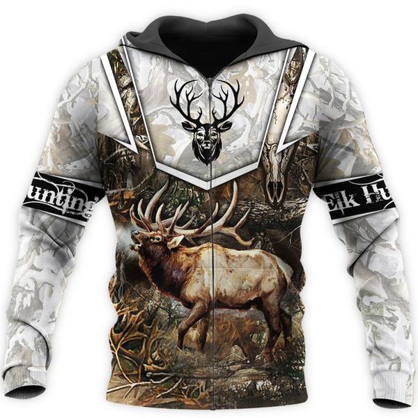 

men's hoodies & sweatshirts beautiful love elk hunting 3d all over printed men hoodie clothes sweatshirt zip pullover casual jacket t, Black