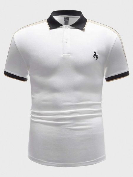 

men unicorn embroidery polo shirt j1av#, White;black