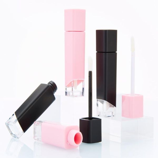 

storage bottles & jars 20pcs/lot empty 5ml lip gloss tube square transparent bottom glaze diy elegant stick container clear tubes