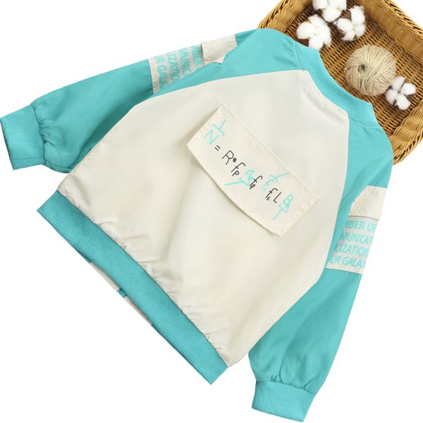 

coat for girl patchwork outerwear coat girl letter childrens jacket teenage kids clothes girl 6 8 10 12 14, Blue;gray