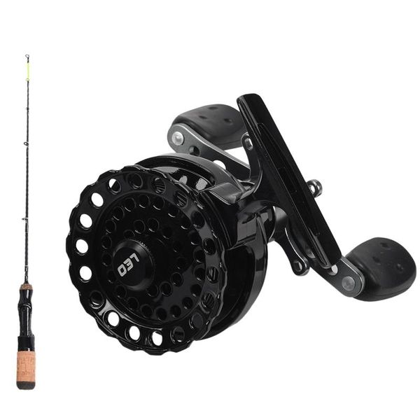 

boat fishing rods leo dws60 4 + 1bb 2.6:1 65mm reel wheel & one-piece flat body ice rod