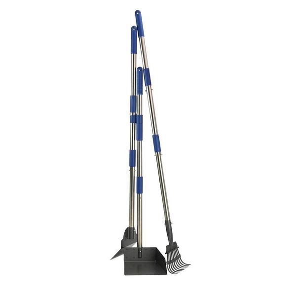 

dog pooper scooper, detachable long handle poop scooper , tray & spade, durable easy pick up pooper scooper