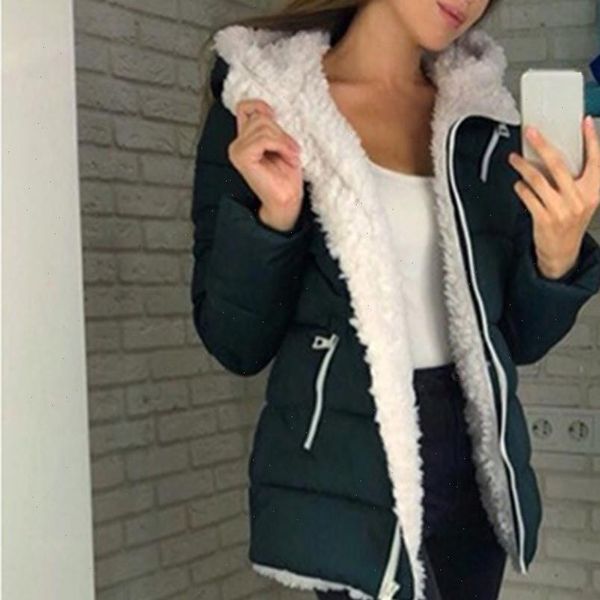 

winter warm coats women plus size hoodies coat winter jacket casual fur jackets female fleece zip outwear overcoat t1g, Black;brown