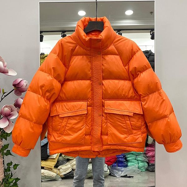 

women's down & parkas fitaylor winter puffer jacket women short bubble coat 90% white duck light orange pink warm snow outwear, Black