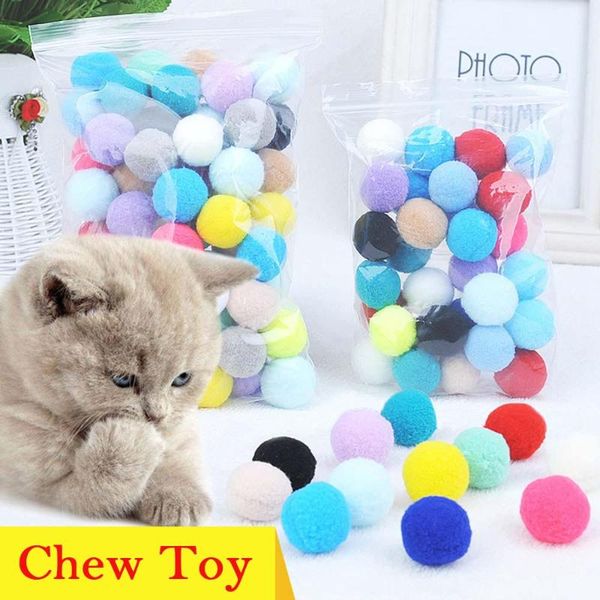 

cat toys cute funny stretch plush ball toy creative colorful interactive pom chew