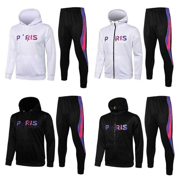 

22 mbappe 21 verratti hoodie soccer jacket 2021 2022 redness tracksuit football jacket black survÃªtement jordam